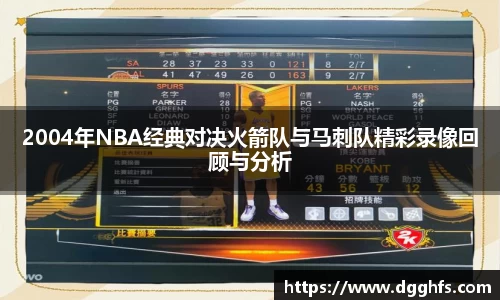 2004年NBA经典对决火箭队与马刺队精彩录像回顾与分析
